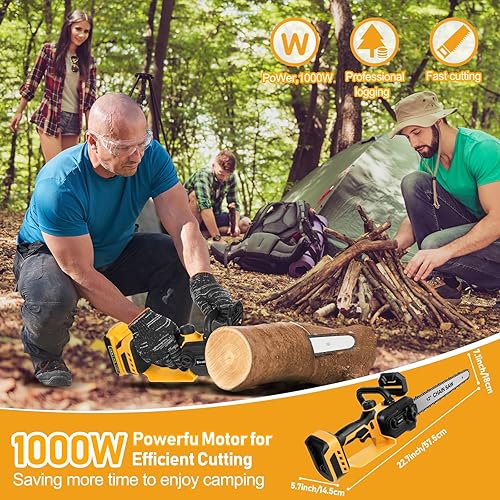 Miniatura 3 de Mini motosierra inalámbrica compatible con batería Dewalt de 20 V (sin batería, solo herramienta) Motosierra eléctrica de mano sin escobillas de 12