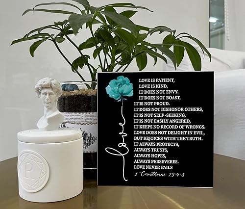 Miniatura 110 de Letreros de madera cristiana, versículo bíblico, filipenses 4:13 – I Can Do All Things Through Christ Who Strengthens Me, decoración de mesa