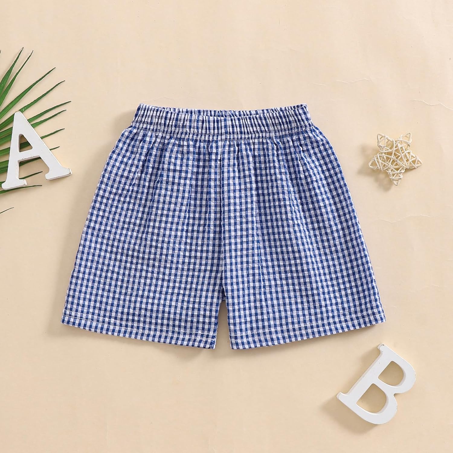 Toddler Unisex Plaid Summer Gingham Shorts Elastic Waist Beach Shorts Bottoms Boxers Streetwear - Image 2