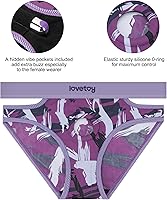 Vista 2 de Lovetoy - Arnés de consolador con correa y arnés de consolador morado suave con junta tórica elástica de silicona de 1.6 pulgadas, juguetes sexuales