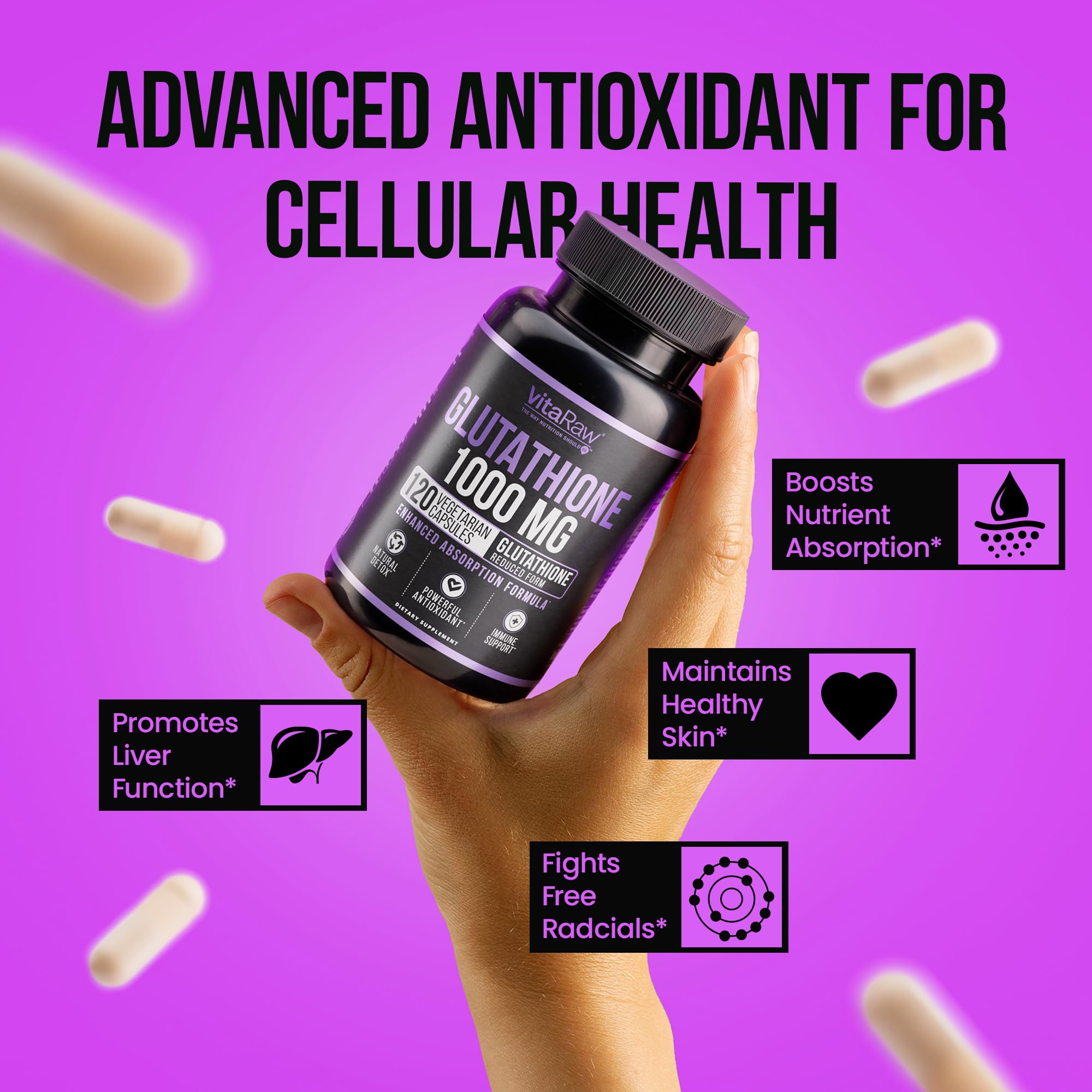 liposomal glutathione softgels 1000mg para que sirve Amazon.com: VitaRaw 1000 mg de glutatión para apoyo inmunológico - Complejo  de absorción de 100 mg - Suplemento de glutatión liposomal reducido con  ácido alfa lipoico
