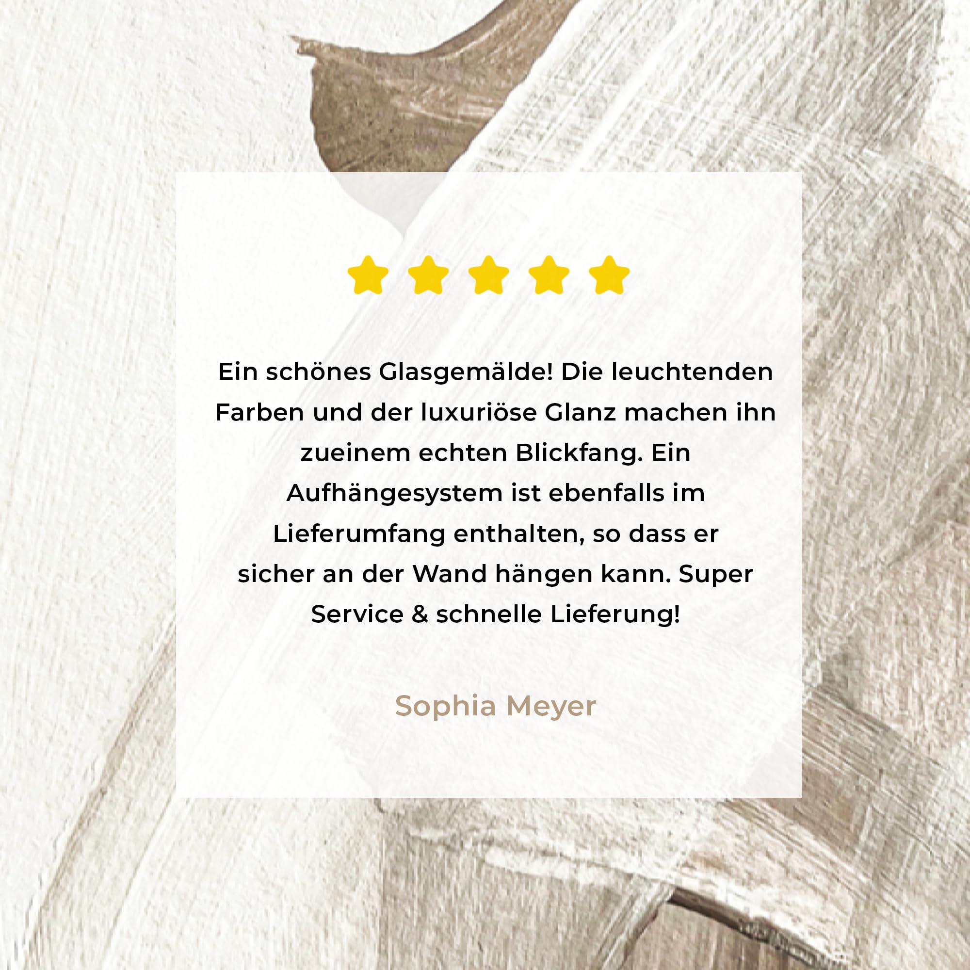 MuchoWow© Bild auf Glas Schlafzimmer Bilder Badezimmer Wand Deko Wohnzimmer | 40x60 cm - Modern Wanddeko Bilderwand Geschenk Abstrakt - Moderne Kunst - Beige