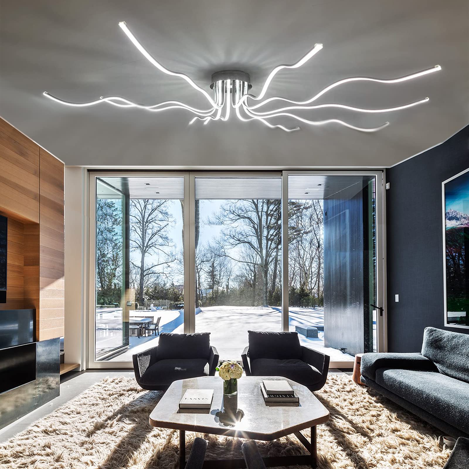 Amazon.com: SHIANDAR Moderna lámpara de techo LED, lámpara de
