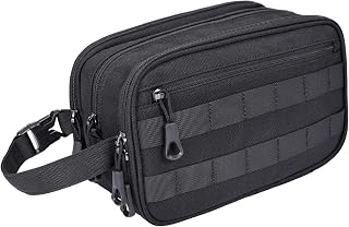 Hygiene Bag Tactical Inspired Mens Toiletry Shower Shave Kit Grooming Bag for Travel YKK Zippers Water-resistant Fabric Military Molle