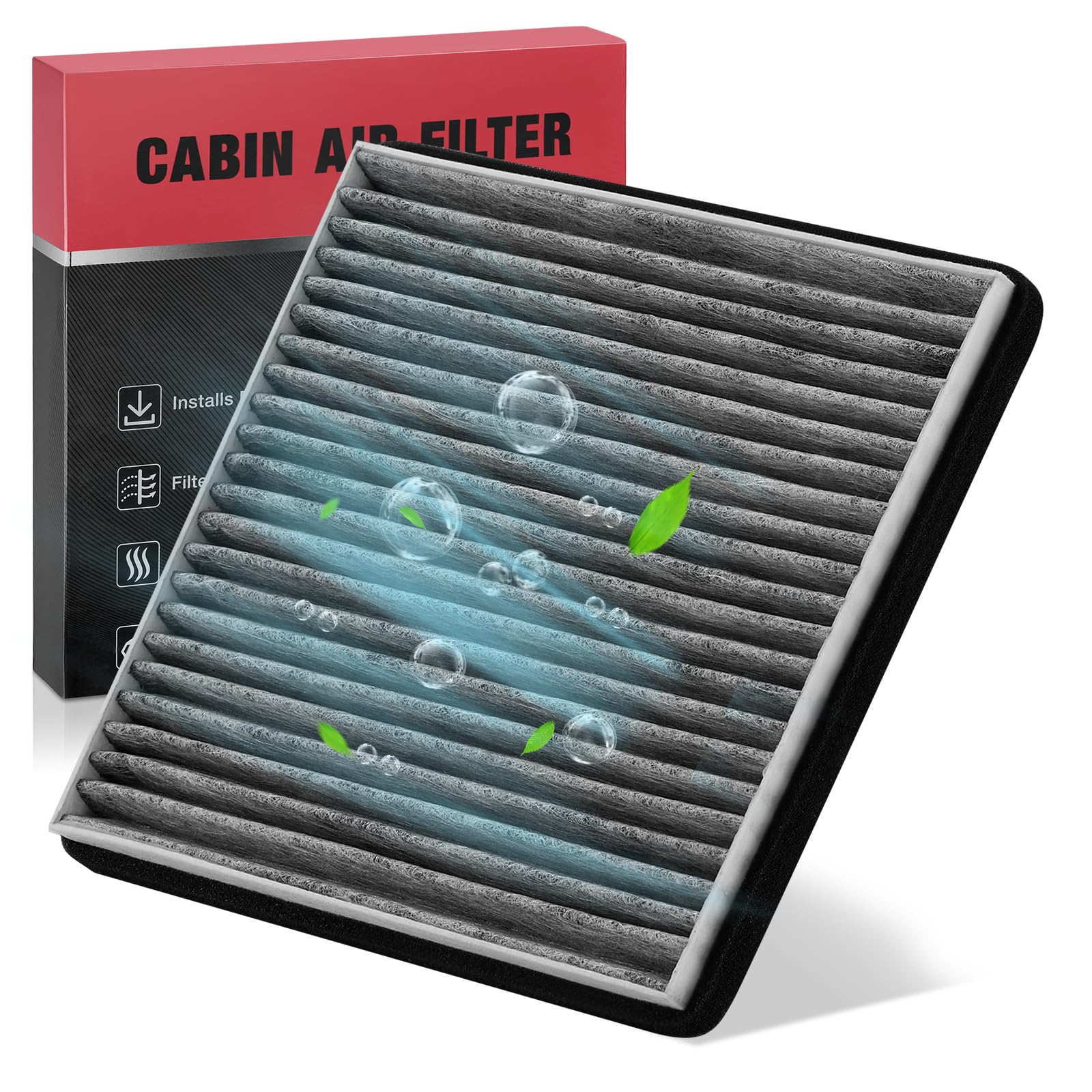 BDFHYKCF10139 Cabin Air Filter with Activated Carbon Compatible with Toyota Echo 2000-2005, RAV4 2001-2005, Compatible with Scion tC 2005-2010, xA/xB 2004-2006, Replace# 88568-52010Global Recycled StandardGlobal Recycled StandardGlobal Recycled Standard