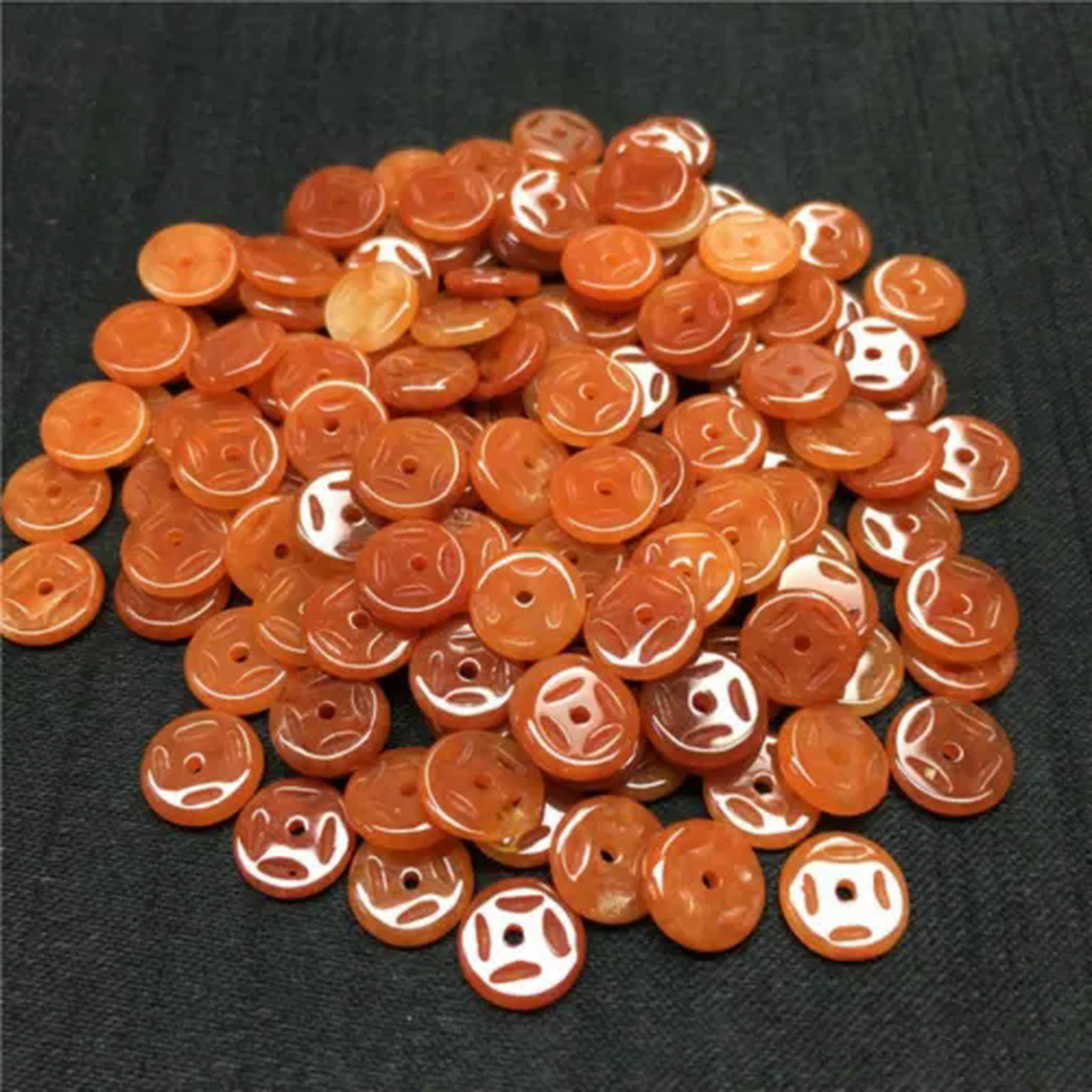 20 STÜCK Natürliche Grade A Jade Jadeit Perle DIY Rot Runde Münze Lose Anhänger 9mm