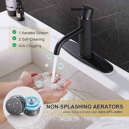 Miniatura 10 de SMALIIBUSS Grifos de baño generalizados, grifo de fregadero de baño de 8 pulgadas, grifos de baño para fregadero de 3 agujeros, grifo de baño de 2