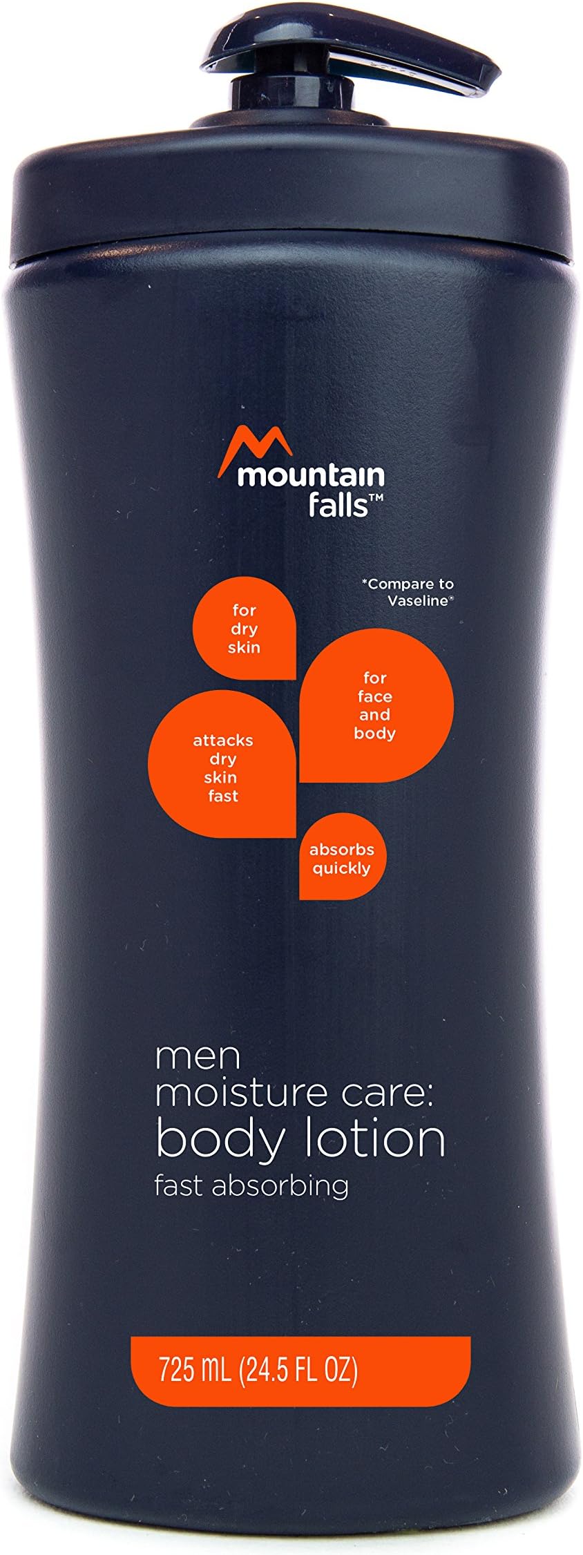 Moisture Care: Men's Body Lotion, Fast Absorbing, Pump Bottle, Compare to Vaseline, 24.5 Fluid Ounce