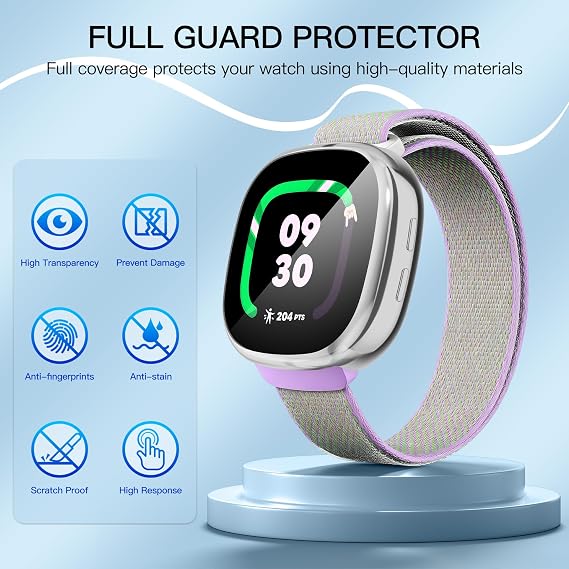 Suoman for Google Fitbit Ace LTE スクリーンプロテクター ケース - ブラック+シルバー+クリア