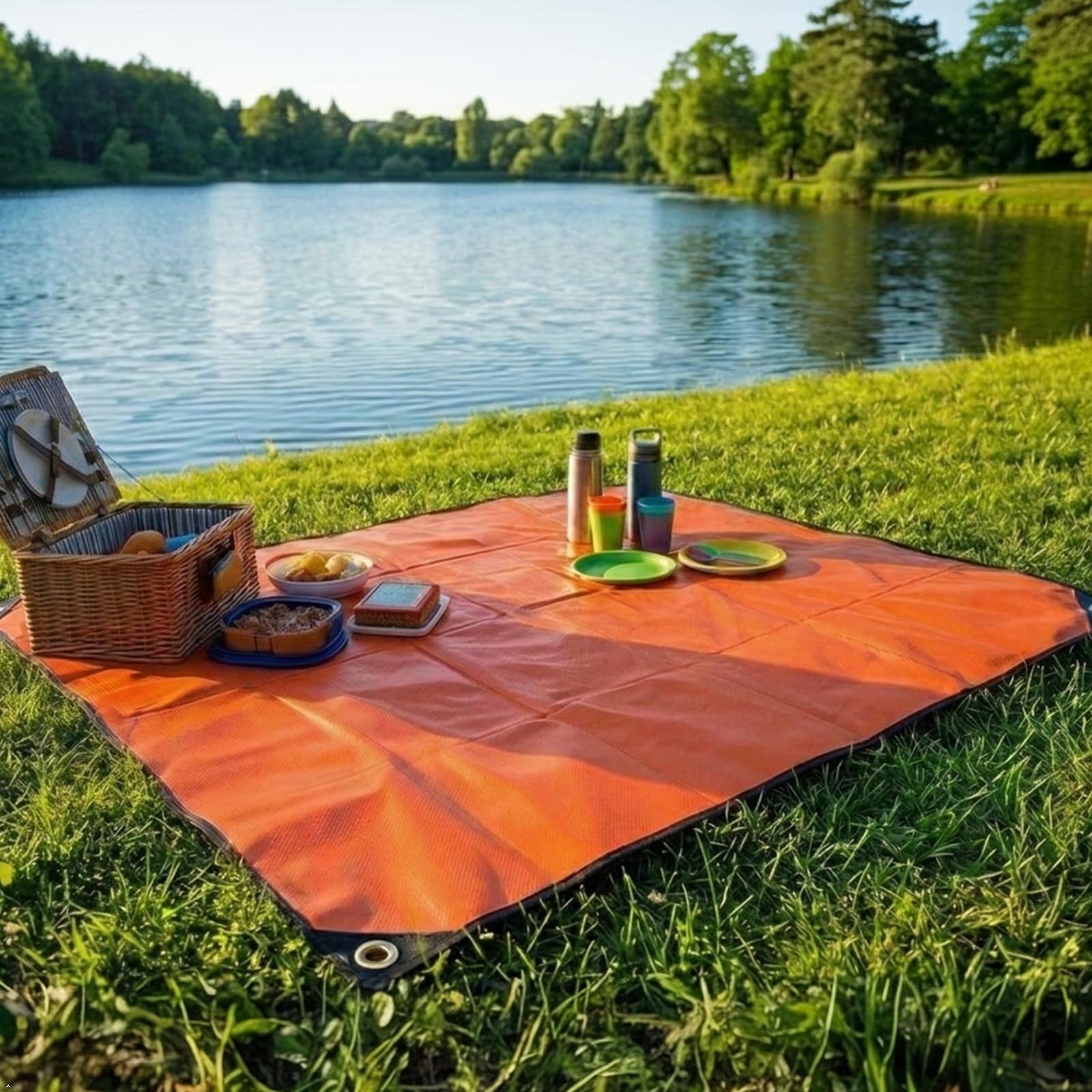 Lot de 2 couvertures de Survie améliorées – Bâche Thermique réfléchissante – Couverture d'urgence réutilisable pour Voiture ou Camping – 152,4 x 208,3 cm – Orange