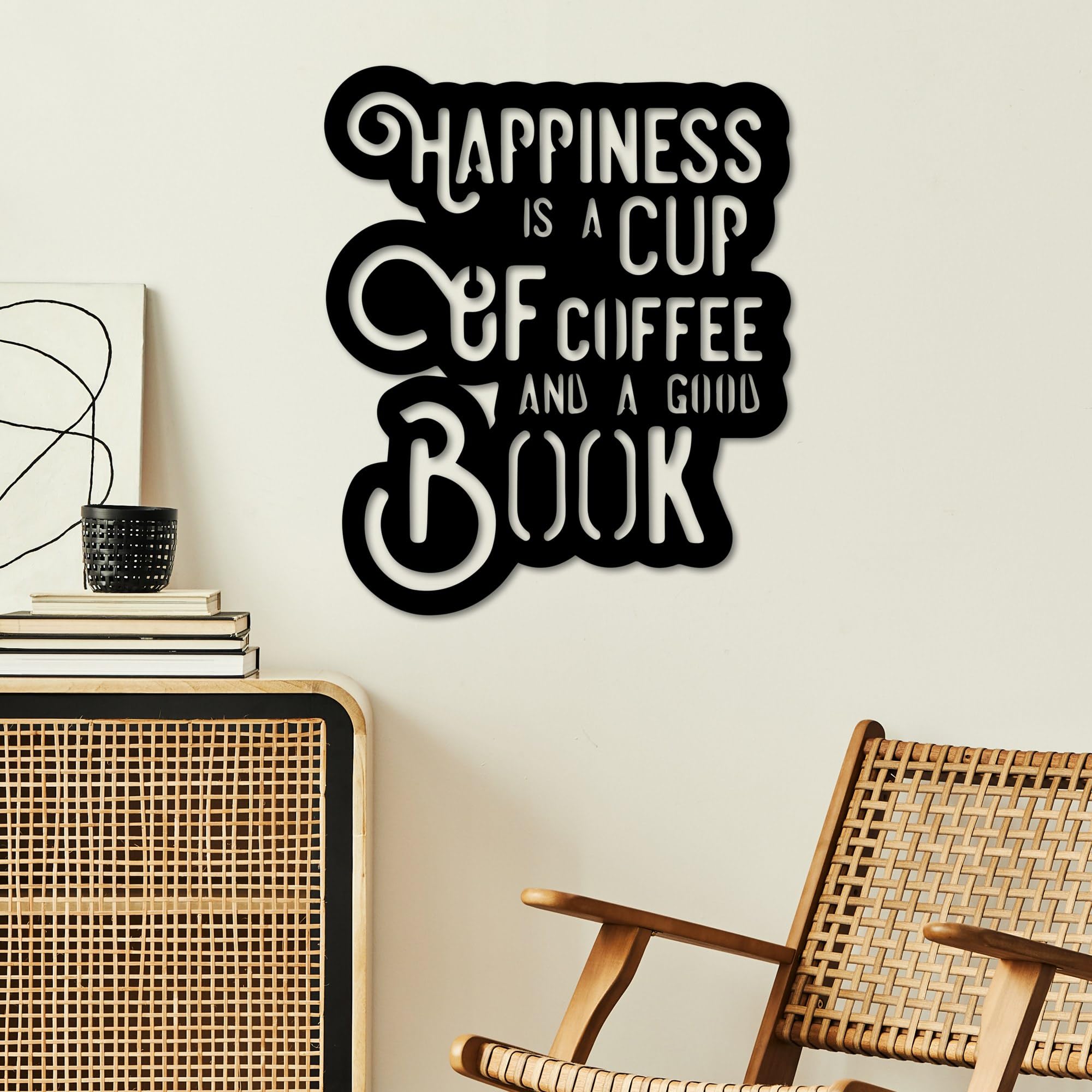 Stylish Black Decorative Metal Wall Accessory, 38 x 44 cm, 100% Metal, 1.5 mm Thickness, Lightweight (0.94 kg), Perfect for Modern Home Decor