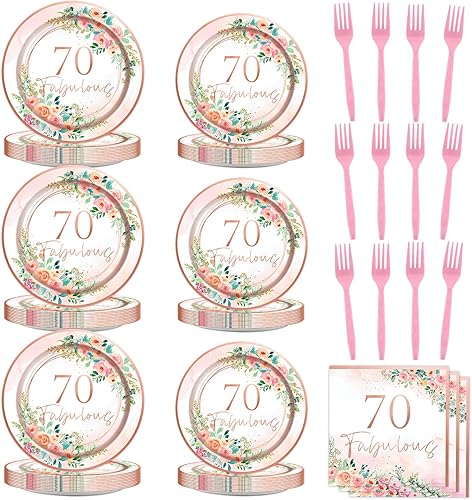 Miniatura 43 de 96 piezas de suministros para fiesta de 60 cumpleaños, 60 fabulosos platos de papel, servilletas, decoraciones de fiesta de 60 años, vajilla