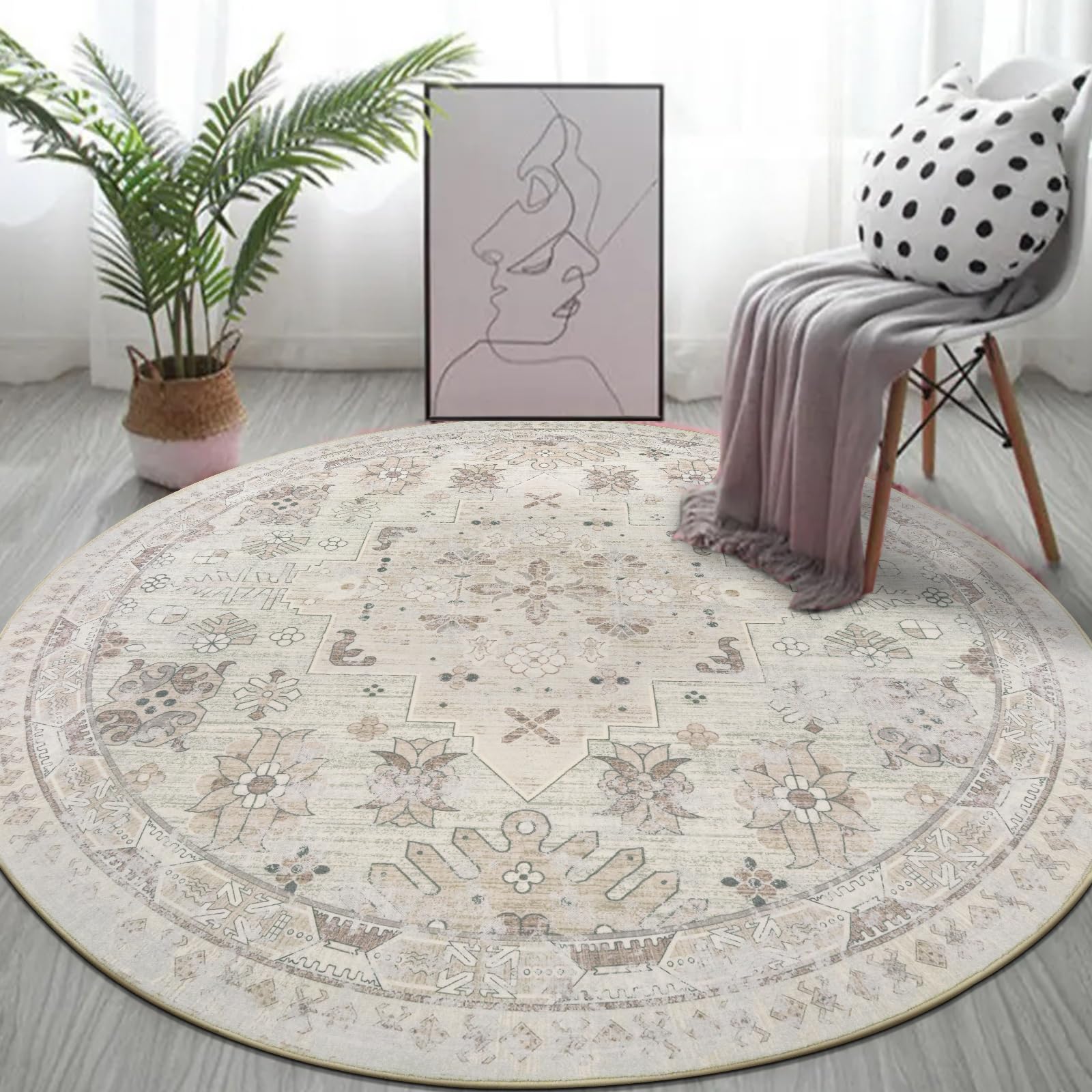 Capslpad Vintage Teppich Wohnzimmer Retro rutschfest Kurzflor Kunstwolle Teppich Waschbar Weich Schlafzimmer Teppiche für Wohnzimmer Schlafzimmer Büro Bereich Esszimmer