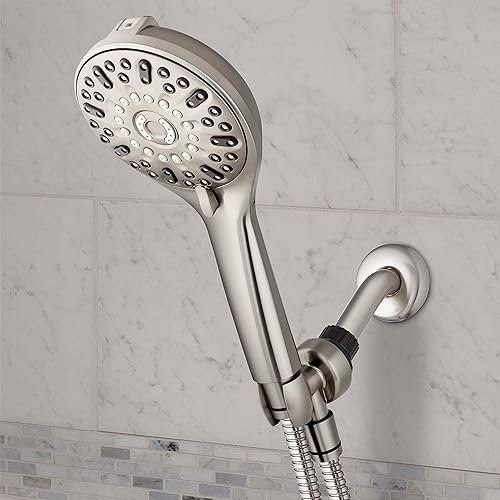 Vista 7 de Waterpik ShowerClean Pro Hand Held Shower Head High Pressure Rinser With Built-in Power Jet -Wash, Shower -Cleaner In Brushed Nickel, QCM-769ME