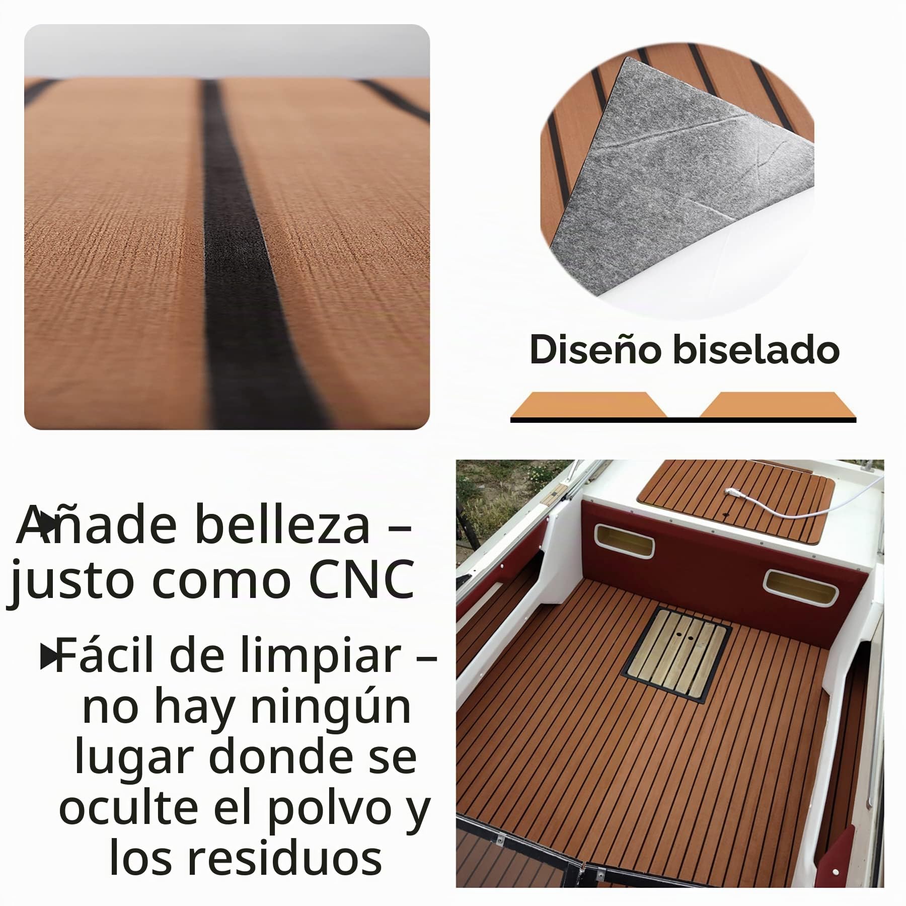 Espuma Teca Marina Suelo para Yates, Barcos, Caravanas, Autocaravanas, etc. EVA Autoadhesiva de Bricolaje Hecha de Pisos de Madera de Teca, Antideslizante, Saludable y Sin Sabor（Marrón）