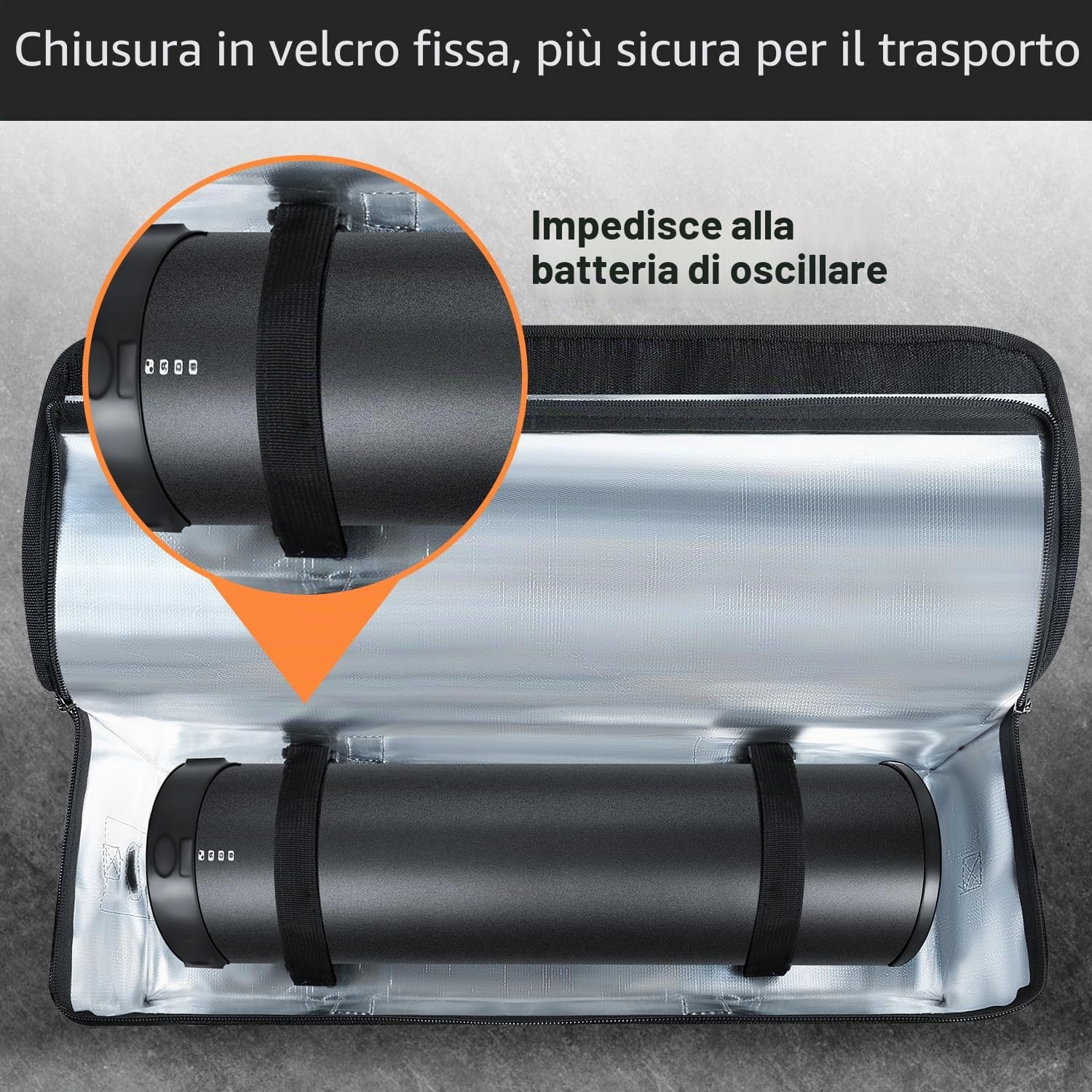 JASCOPRO Borsa per batteria Ebike, 8 strati di protezione antincendio borsa per batteria ignifuga fino a 1400°C 49 * 15 * 15cm (L)