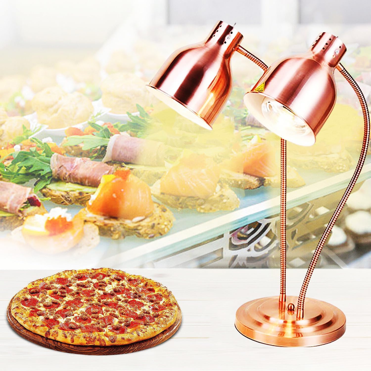 Riscaldamento rapido Lampada riscaldante Portatile for Alimenti di qualità Commerciale(Rose)