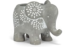 Abbott 16-Inch Grey Elephant Planter
