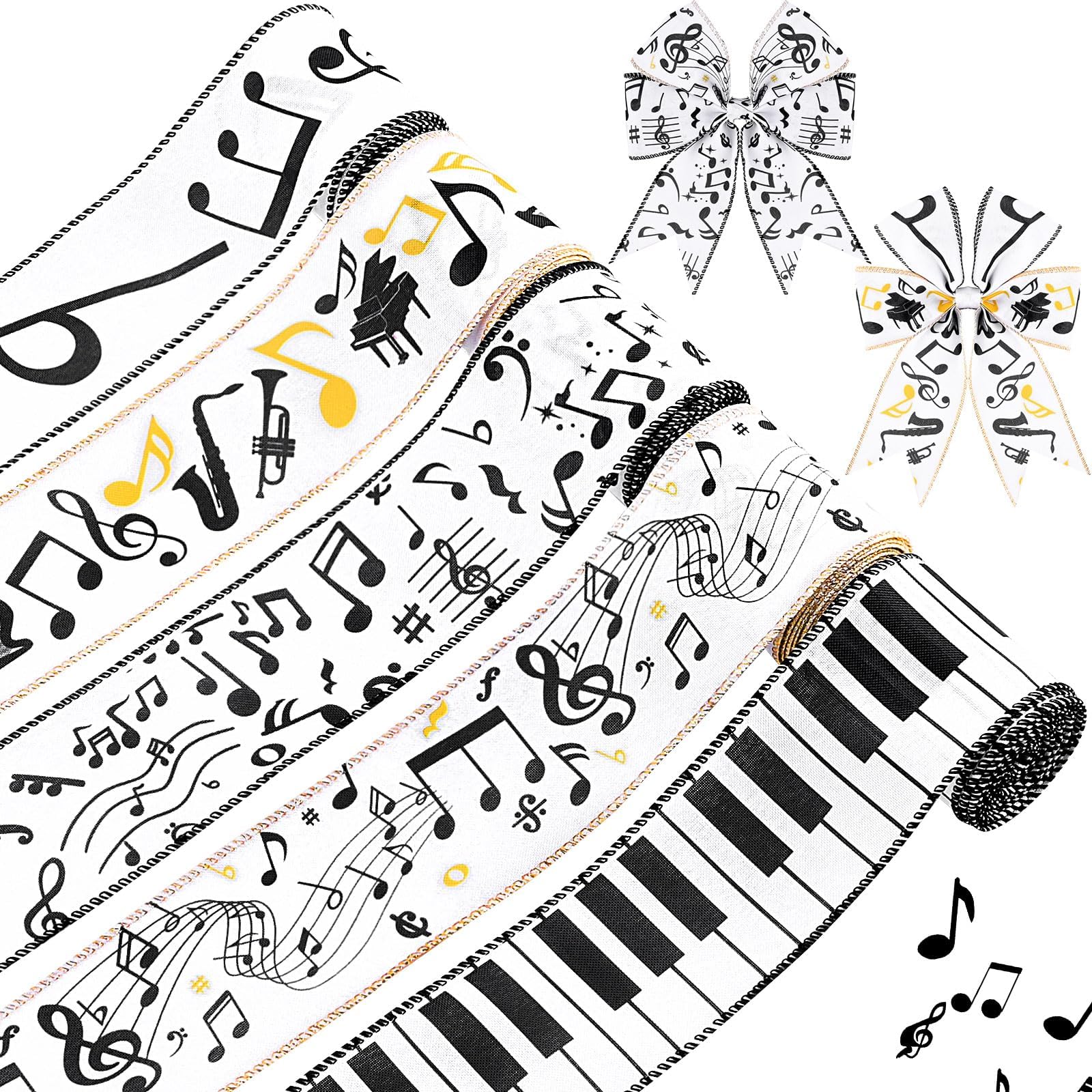 Music Note Ribbon Pattern Amazon.com: Homeford Piano Keys Musical Wired Ribbon, 2-1/2-inch, 10 ...