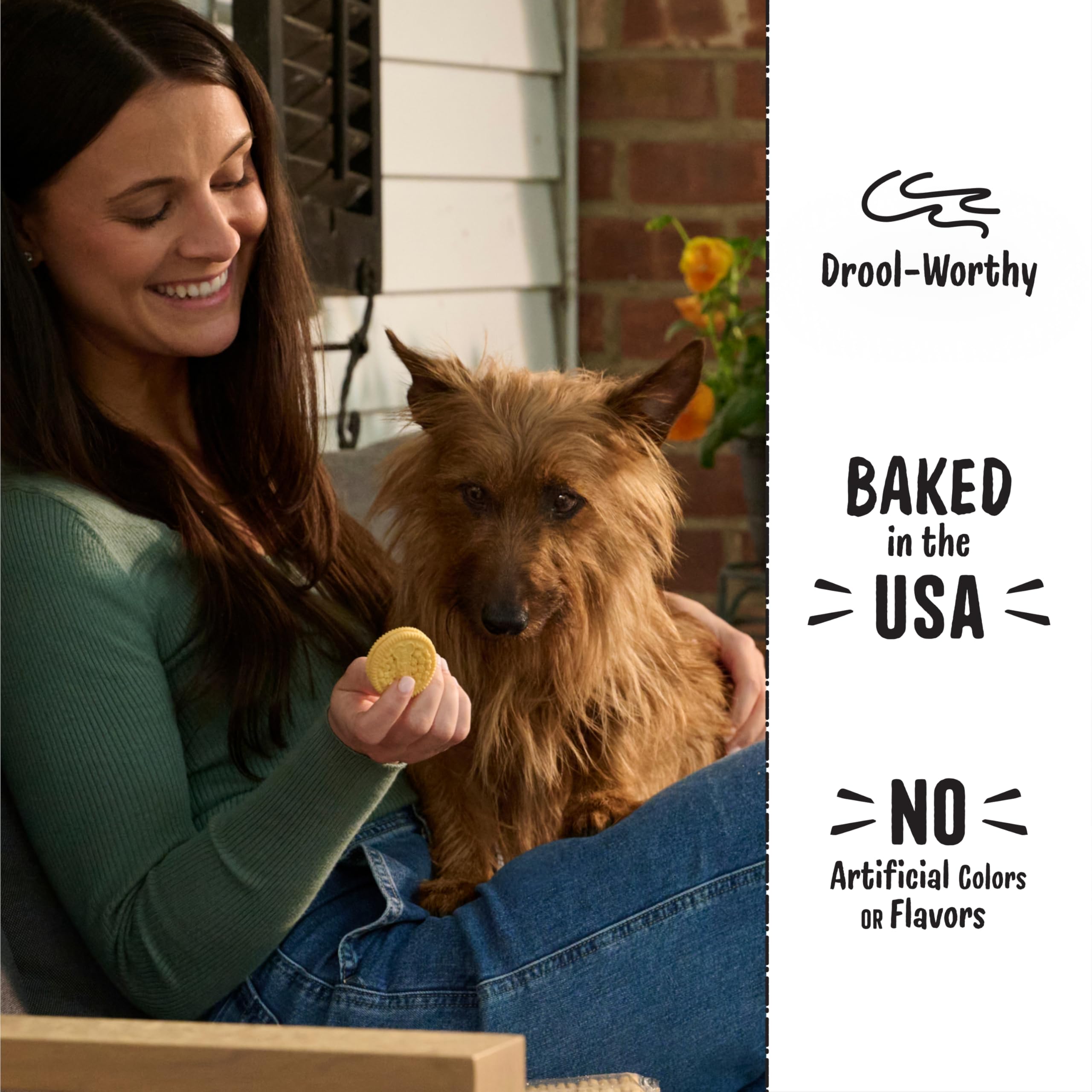 Three Dog Bakery Lick'n Crunch Sandwich Cookies Premium Dog Treats with No Artificial Flavors, Carob/Peanut Butter, Golden/Vanilla, 39 Ounces (Pack of 1): Dessert Favorites
