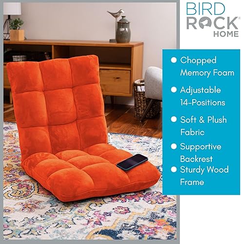 Miniatura 3 de BirdRock Home - Silla para suelo de espuma viscoelástica, ajustable, 14 posiciones, respaldo cómodo, almohada para silla de computadora, cojín para