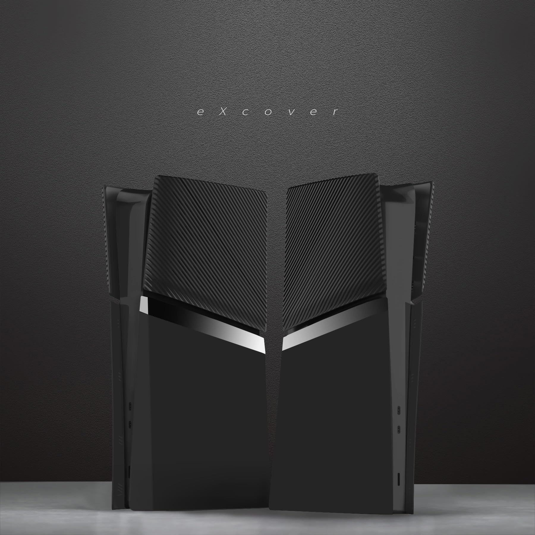 eXtremeRate eXcover Copertura Ricambio Compatibile con ps5 Slim Console Digital Edition, Cover Coperchio Custodia Placca Shell Ventilata per ps5 Slim Digitale Console, Nero