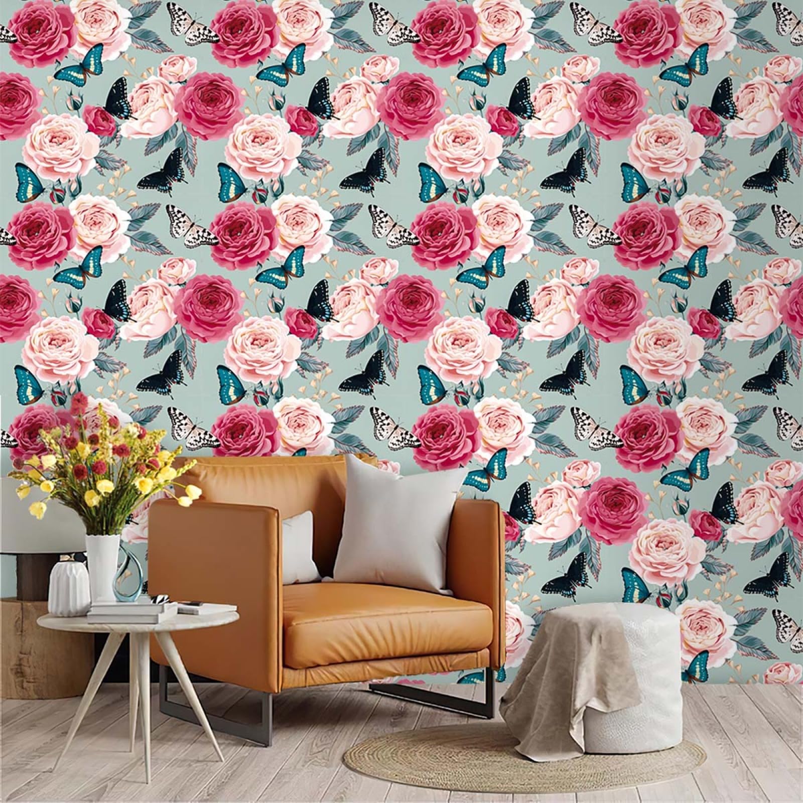 Naklejki na płytki 45 x 60 cm kwiat motyl kij na płytkach kuchnia rozpryski odklej i podłoga 3D samoprzylepna ściana DIY sztuka dekoracje do domu