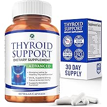 1 Body Thyroid Support Supplement for Women and Men | Supports Energy & Mental Clarity with Ashwagandha, Iodine, Zinc & B12 | Selenium Supplement | 30 Day Supply