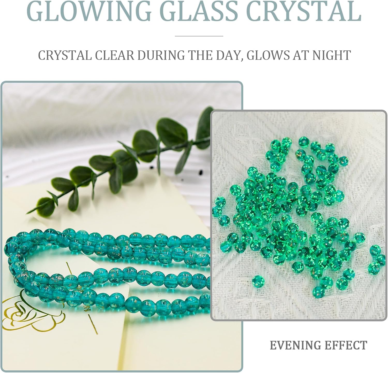 100 PCS 8mm Glow in The Dark Beads,Lake Blue Round Luminous Bead Bracelet Beads for Jewelry Making,Earring Spacer Bead,DIY Crafts - Image 6