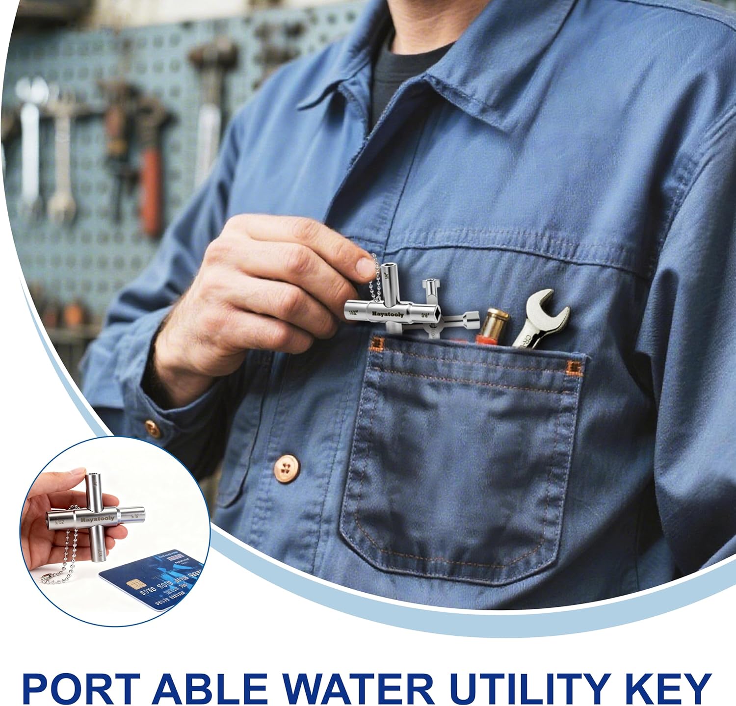 4-Way Sillcock Key, 2-Pack 40Cr Water Key, Multi-Functional & Utility Wrench, Shut Off Tool for 1/4, 9/32, 5/16, 11/32 Valve, Spigot & Electric Meter, Ideal for Home, Public & Commercial