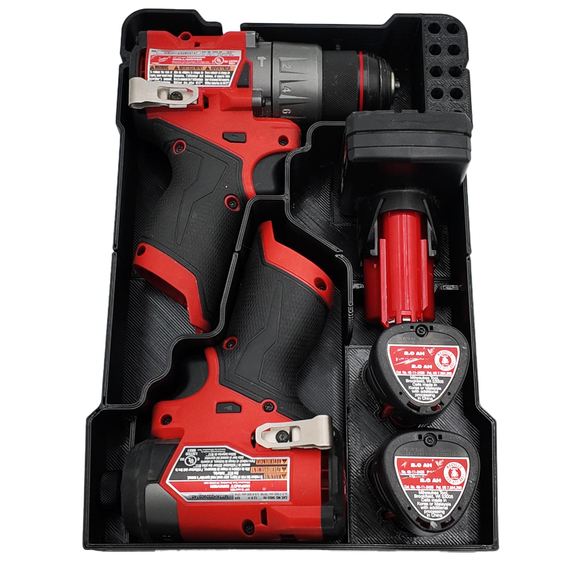 M12 Fuel Drill Driver and Impact (Gen 3) Packout Organizer for Milwaukee Compact Packout Tool Box