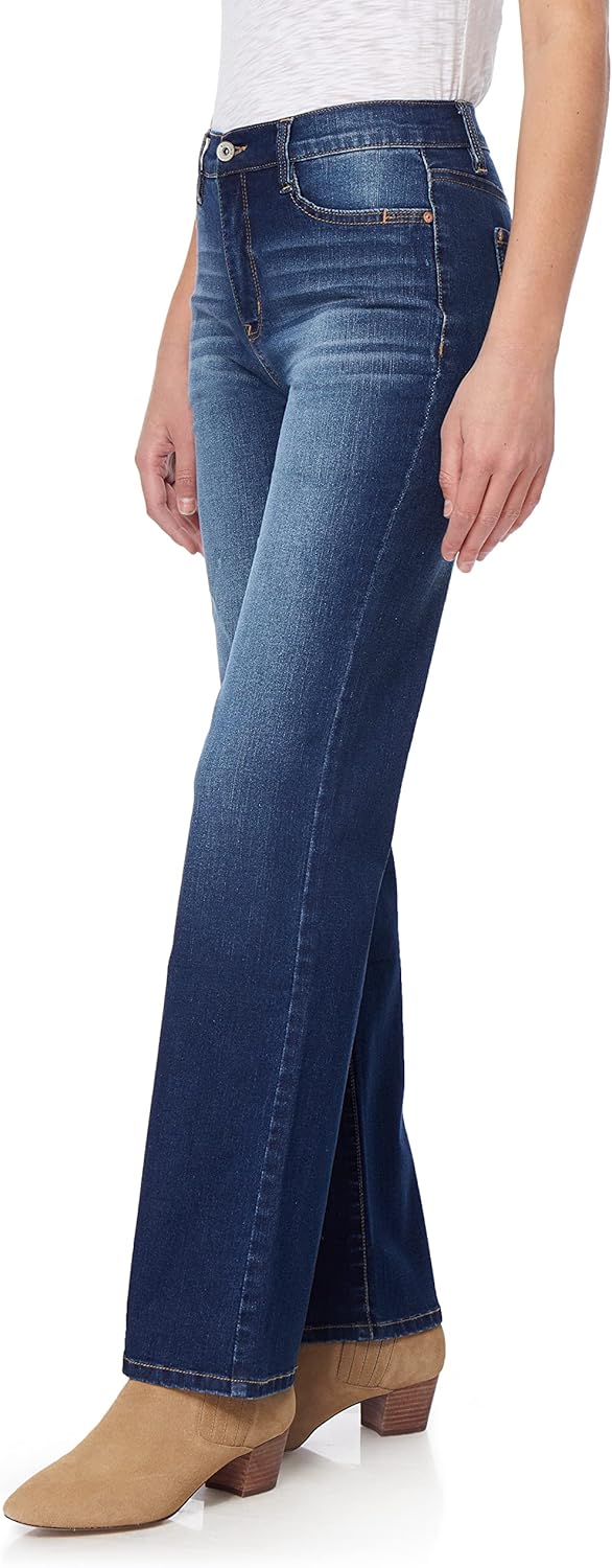 WallFlower Women's Fearless Curvy 70s Bootcut Denim Super High-Rise Insta Vintage Juniors Jeans