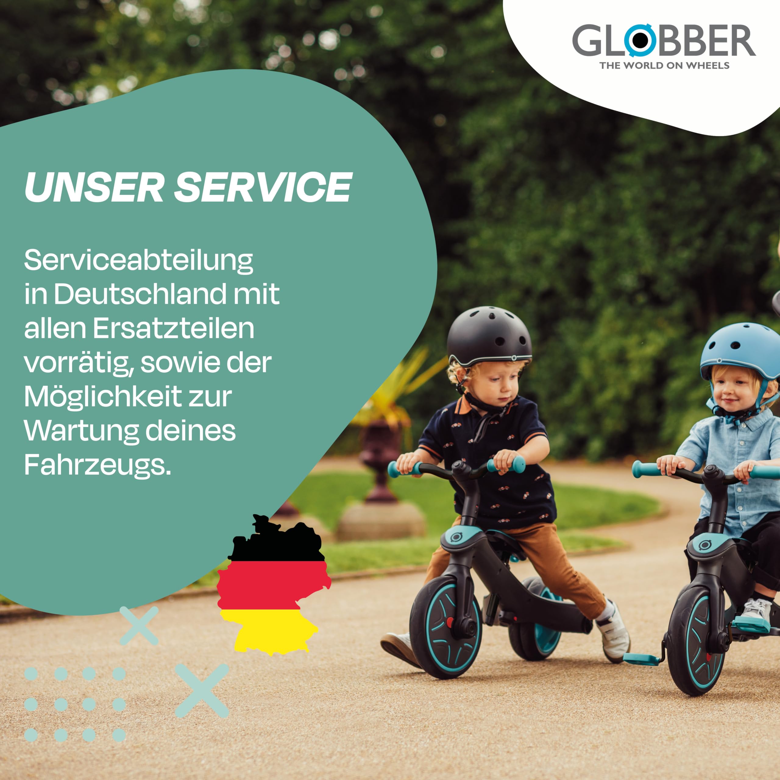 GLOBBER Explorer Trike 4in1 Pro in Mint – Dreirad, Laufrad und Kinderwagen in 10/8,5 Zoll – TPR-Sitz – höhenverstellbares Kinderfahrzeug