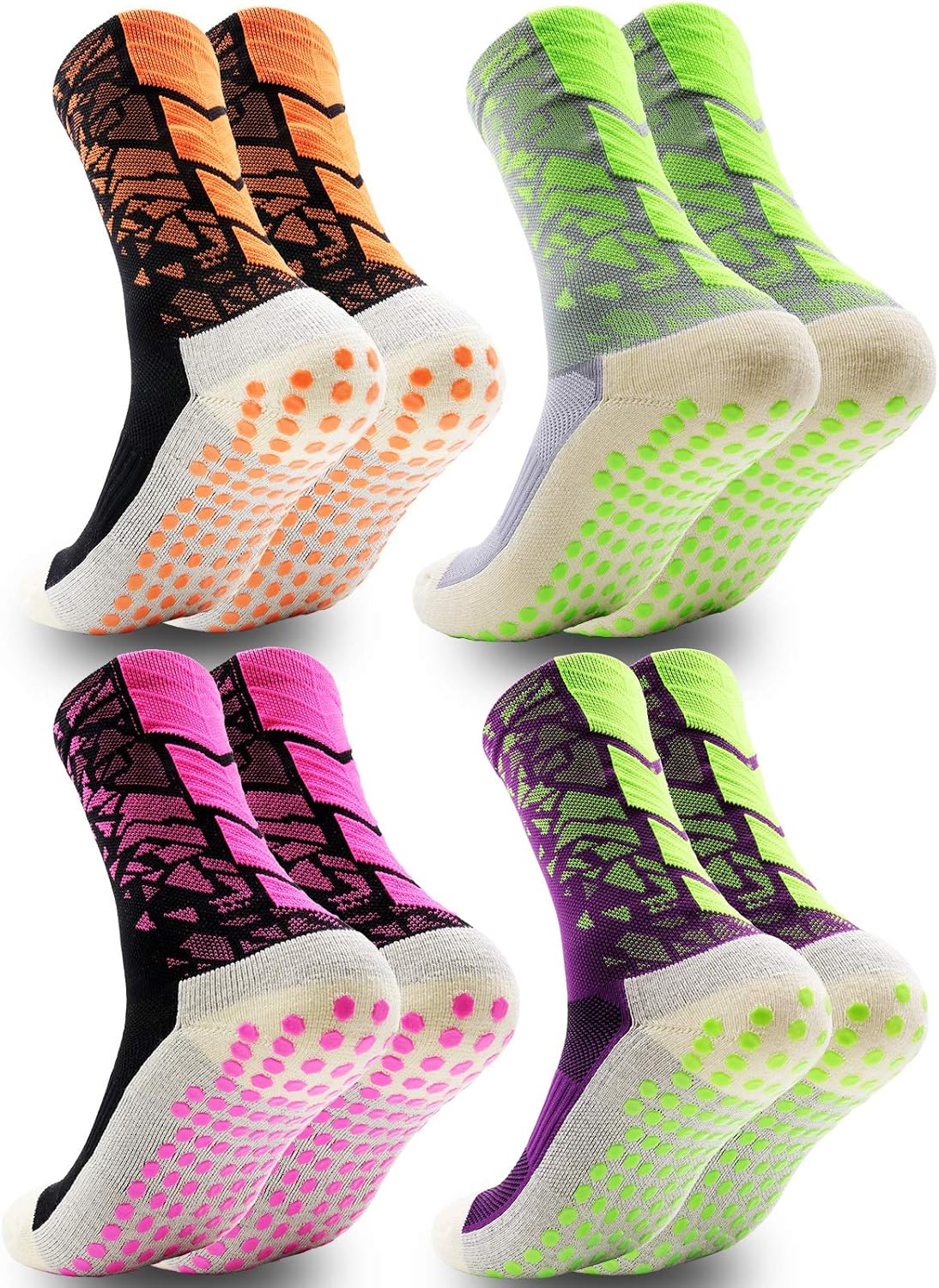 Anti Slip Ankle Socks 2/4/8pair Sports Non-Slip Football Grip Socks