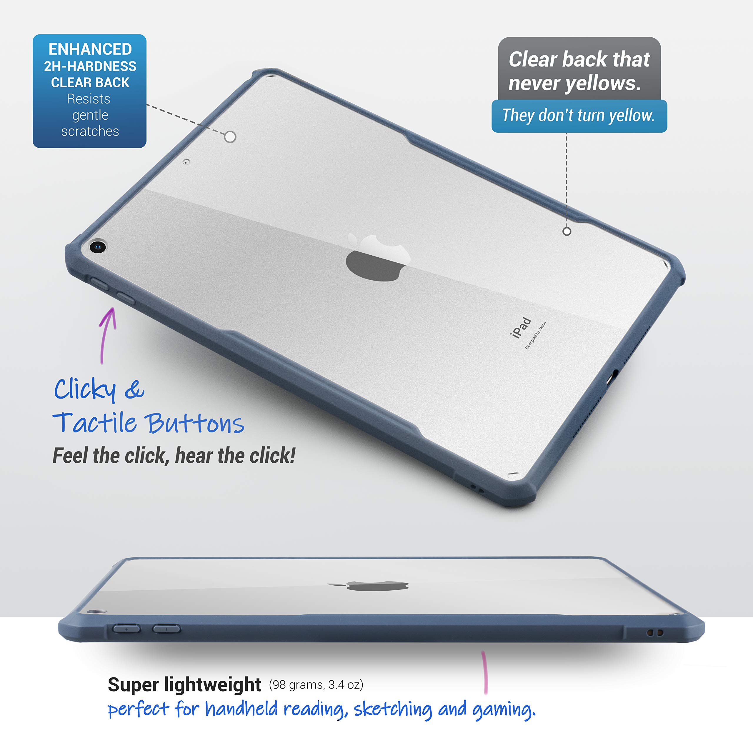 Custodia TineeOwl Trasparente Ultra Sottile Per IPad 10.2'' (7a, 8a, 9a Gen) - TPU Flessibile Anti Urto, Leggera, Retro Anti-ingiallimento - 2