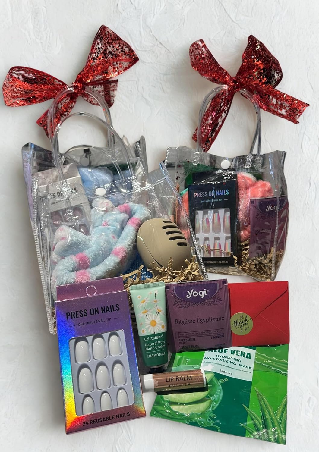 All-In-One Self Care Gift-ready Bag -Spa Beauty Essentials with Tea, Hand Lotion, Press-On Nails, Face Mask, Lip Balm & More for Birthday, Christmas, Anniversary, Mother’s Day, Bridal, Relaxing & More