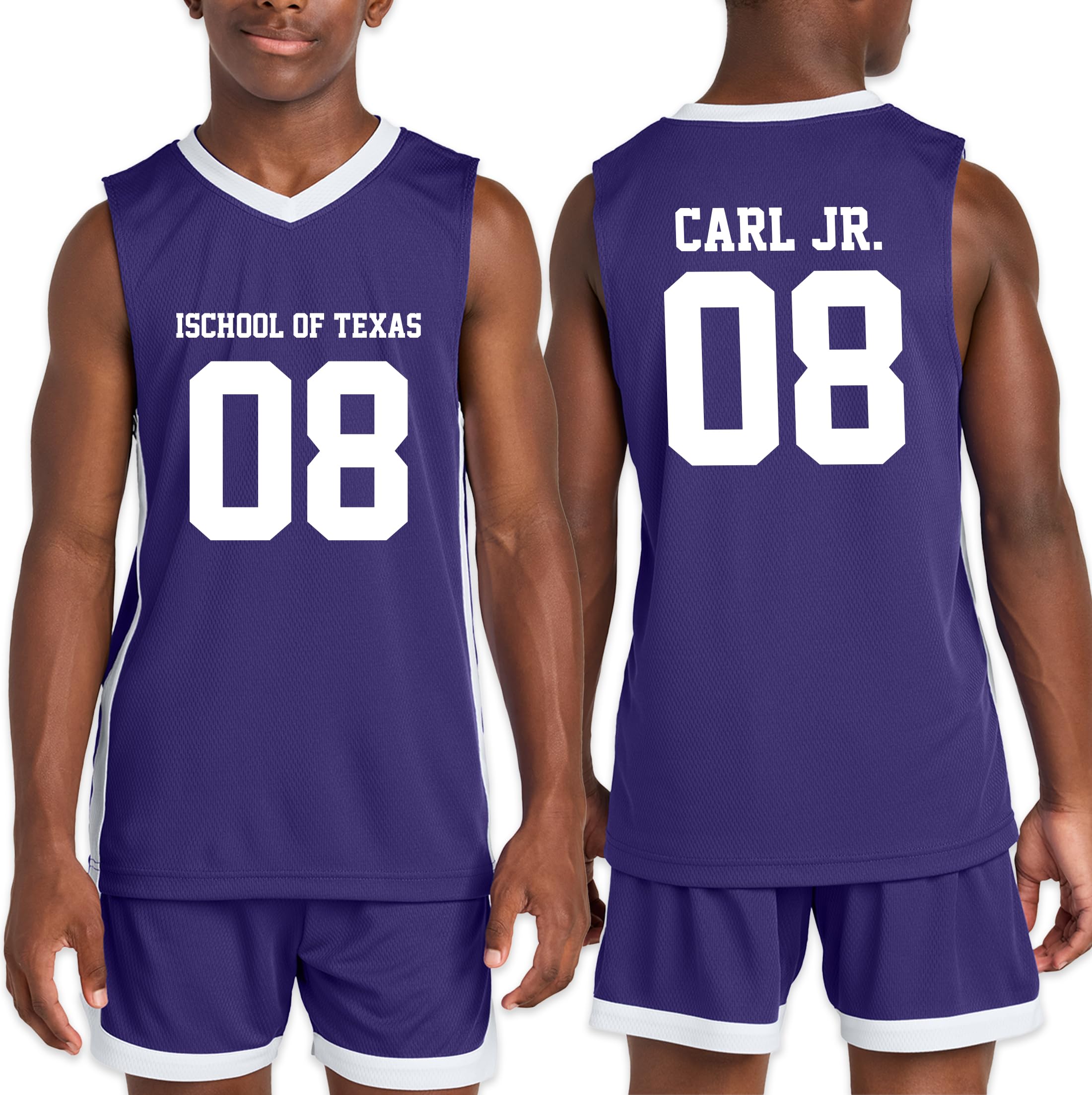 Custom Youth Performance Short Sleeve Tee with Personalized Name Team Name and Number Purple