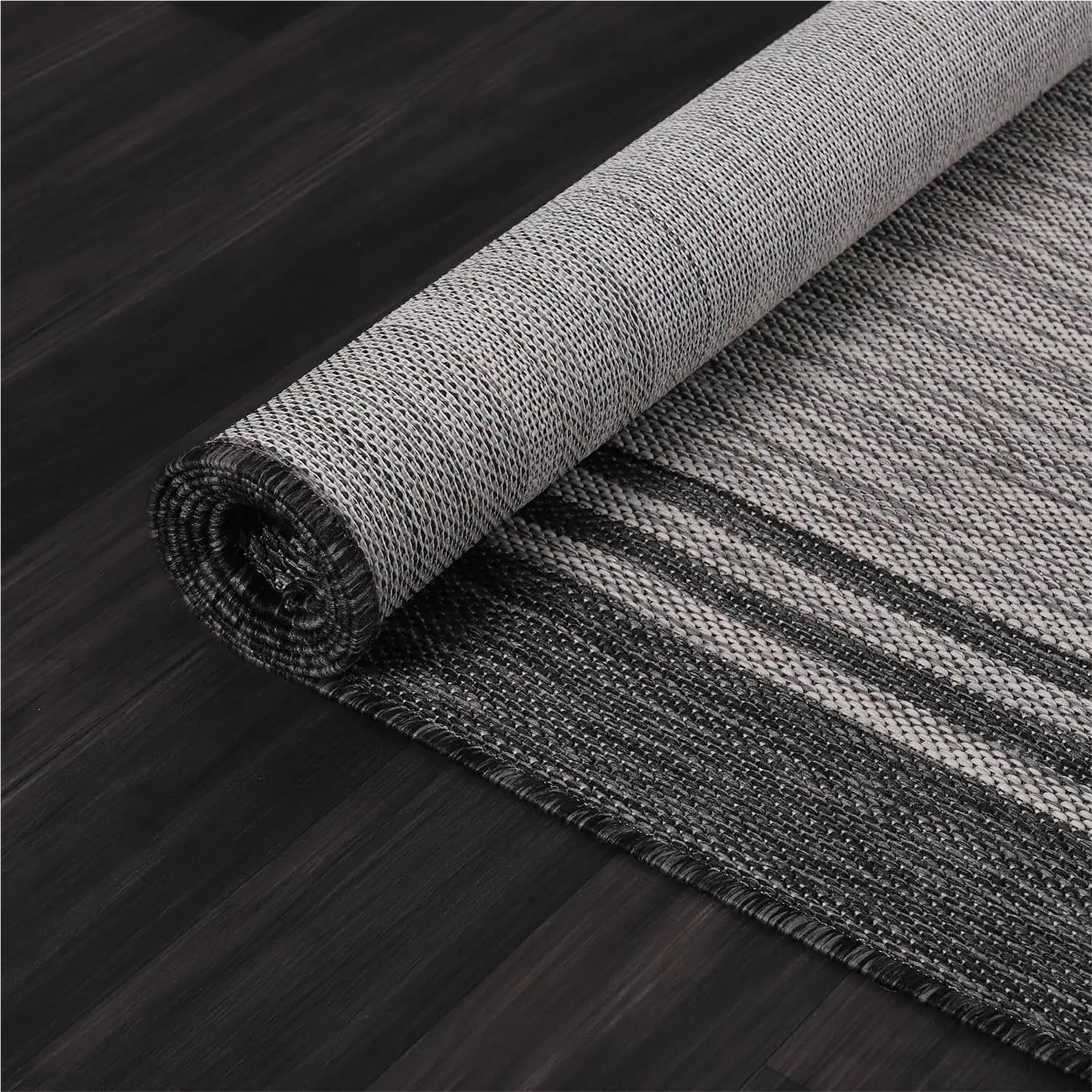 Tapis de Camping extérieur, Tapis for terrasse intérieure, Porche, imperméable, Facile à Nettoyer, ne perd Pas Ses Poils(Dark Gray)