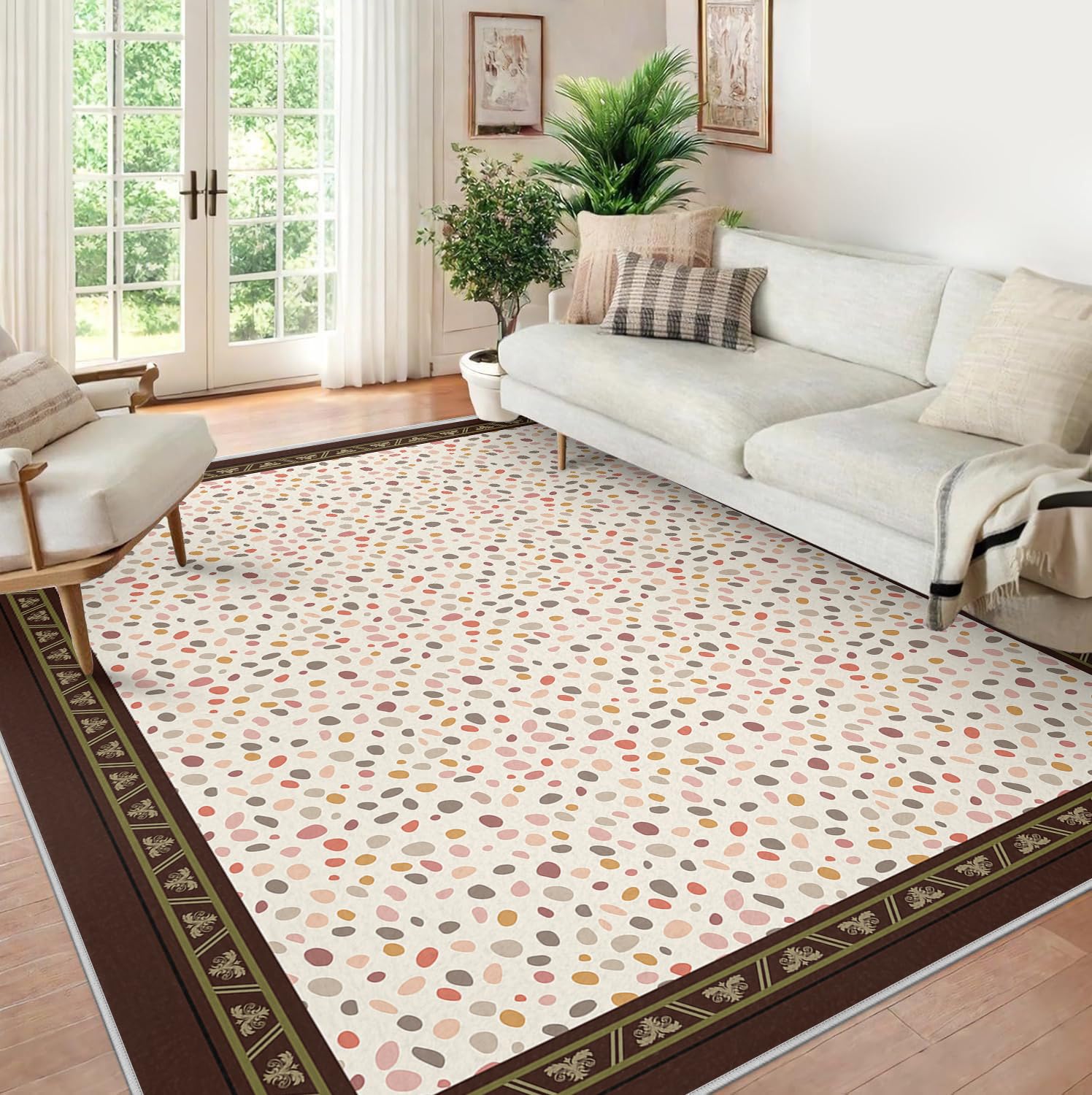 Schlafzimmerteppich Boho waschbar Wohnzimmer 60x120