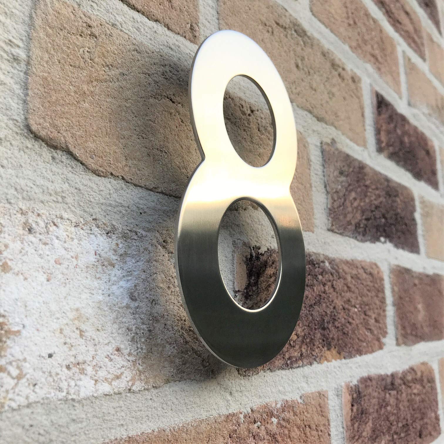 House Number, Heigth 5.9 Inch/15 cm, Brushed Stainless Steel, Quality Stainless Steel 304 - Image 2