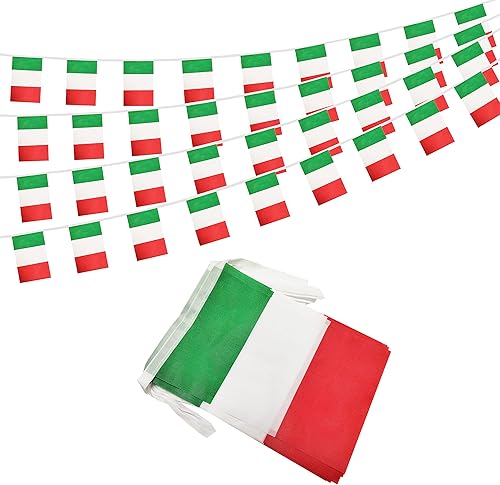 Miniatura 77 de Bandera argentina de 50 pies con cadena de bandera argentina, mini bandera argentina pequeña, para decoración de fiestas, tiendas y bares