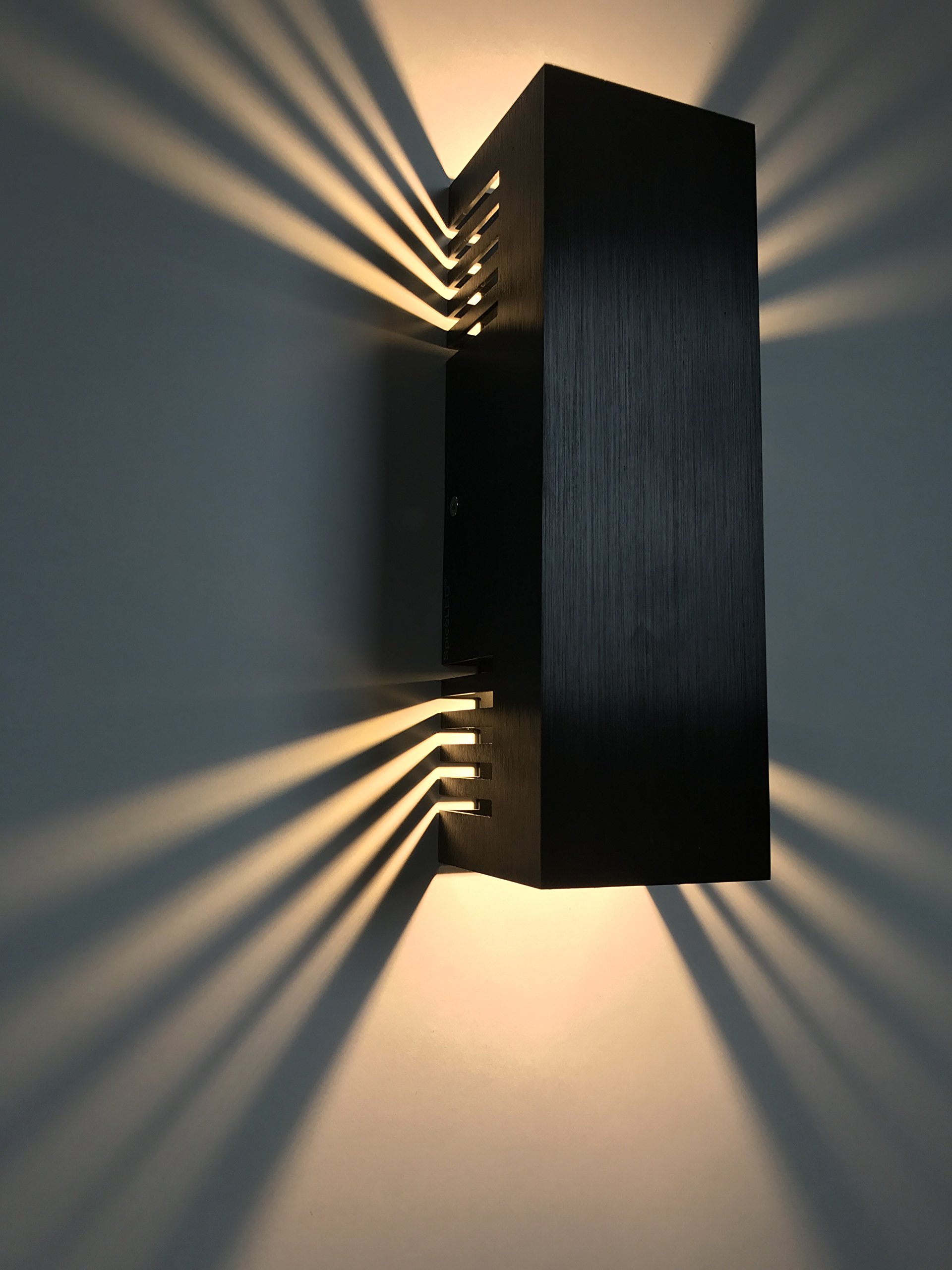 Wandleuchte | ShineLED-14 Black Edition | Schalter | 2x7W Warmweiß | Schatteneffekt | High-Power LED Wandlampe