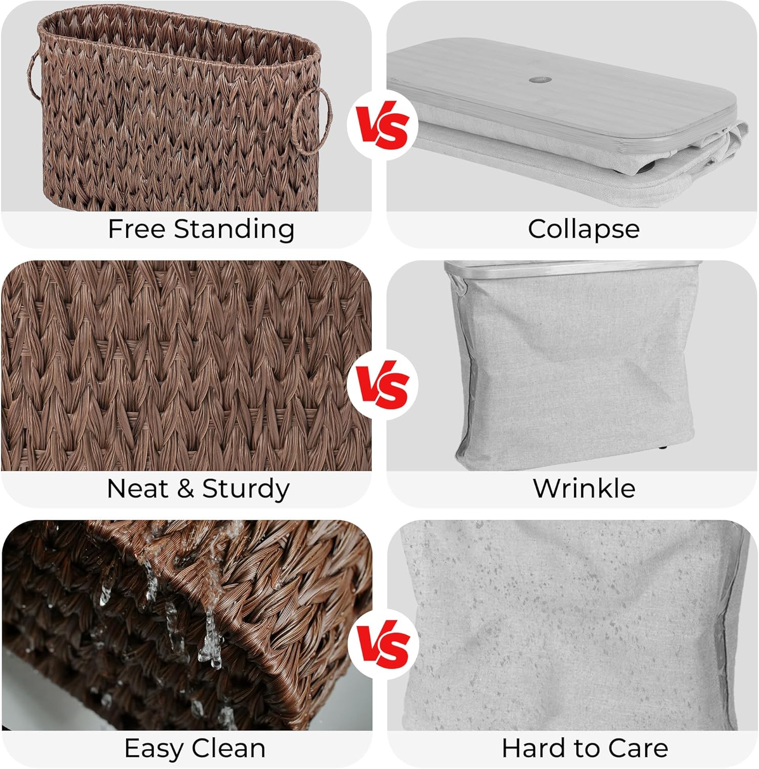 GRANNY SAYS Toilet Paper Storage, Toilet Paper Basket for Bathroom, 6 Mega Rolls Holder with Storage, Waterproof Bathroom Storage Baskets, Brown - Image 3