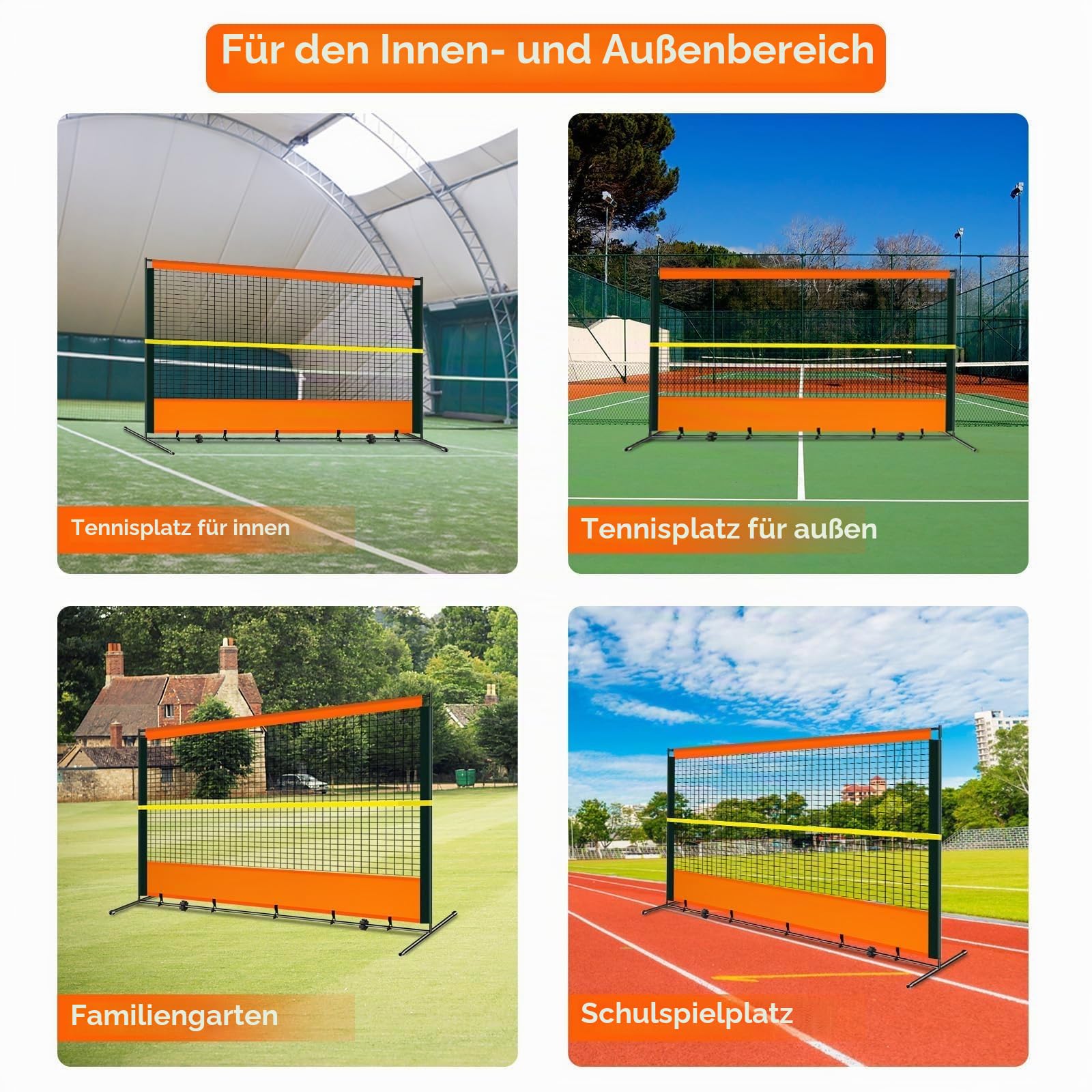 Tennis Rebound Practice Wall - 12ft x 6ft Rebounder Net for Tennis & Racquet Sports Ball & Pickleball, Training Tennis Backboard Net for Court Backyard and Indoor & Outdoor Training