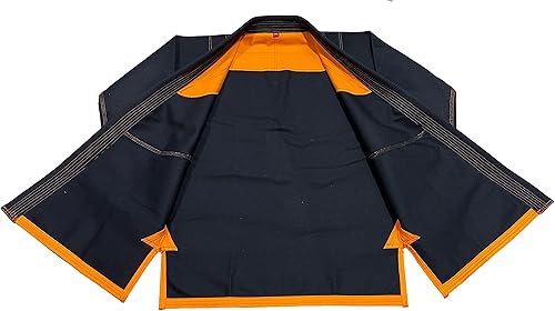 Miniatura 6 de Bjj Gi Con Puntada Naranja Bjj Gi Jiu Jitsu Kimonos Gi 100% Algodón Perl Tejido 450GSM