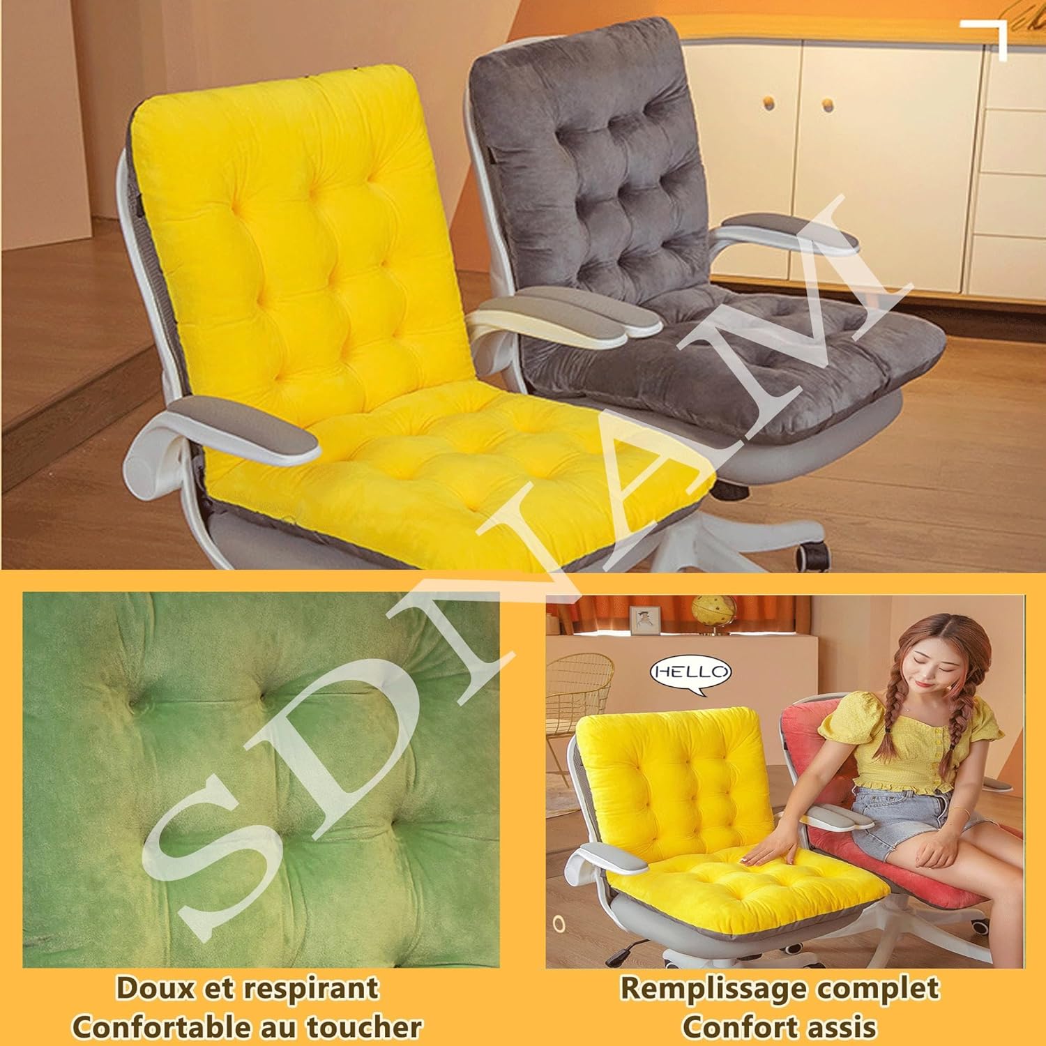 High Back Chair Seat Cushion Dining/Kitchen/Office Chair Pads with Ties Thickened Rocking Chair Cushion, Indoor/Outdoor Furniture Patio Chair Cushion(@1,45x100cm/18x39.4in)