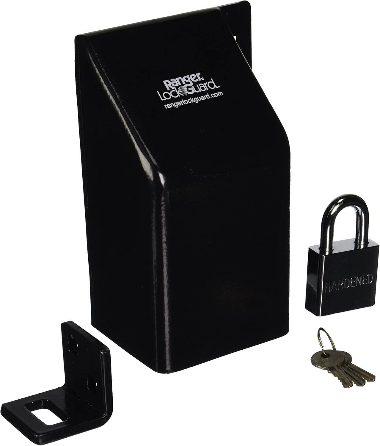 Ranger Lock RGLB1L Lock Box with 1Inch Hardened Steel Lock, Black