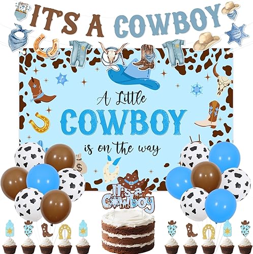 Cowboy Baby Shower Decorations for Boy, Western Rodeo Baby Shower Decorations, A