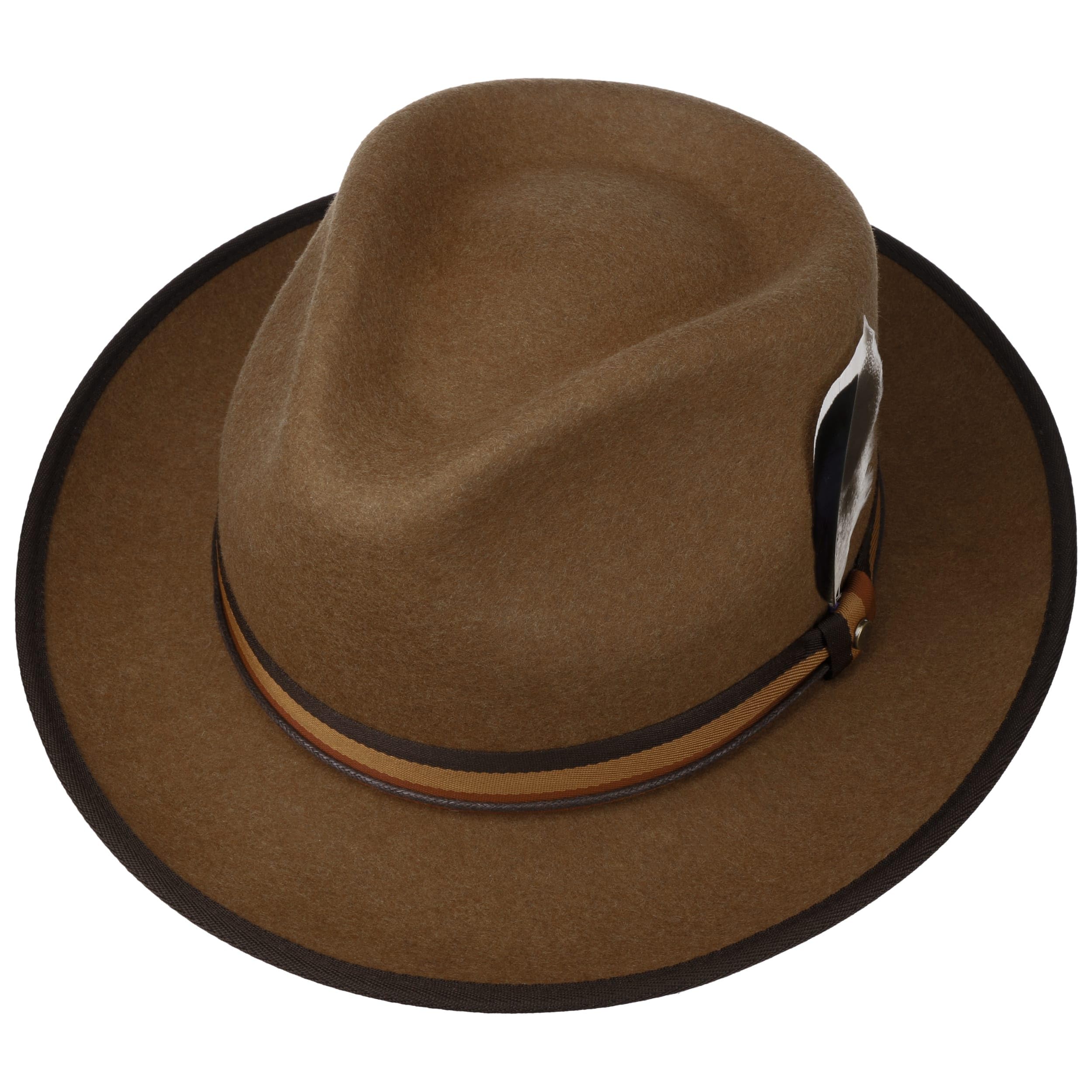 Stetson Baileyville Fedora Wollhut Einfarbiger Player-Hut Outdoor-Filzhut Asahi Guard Knautschbar Wasserabweisend Unisex Herbst Winter