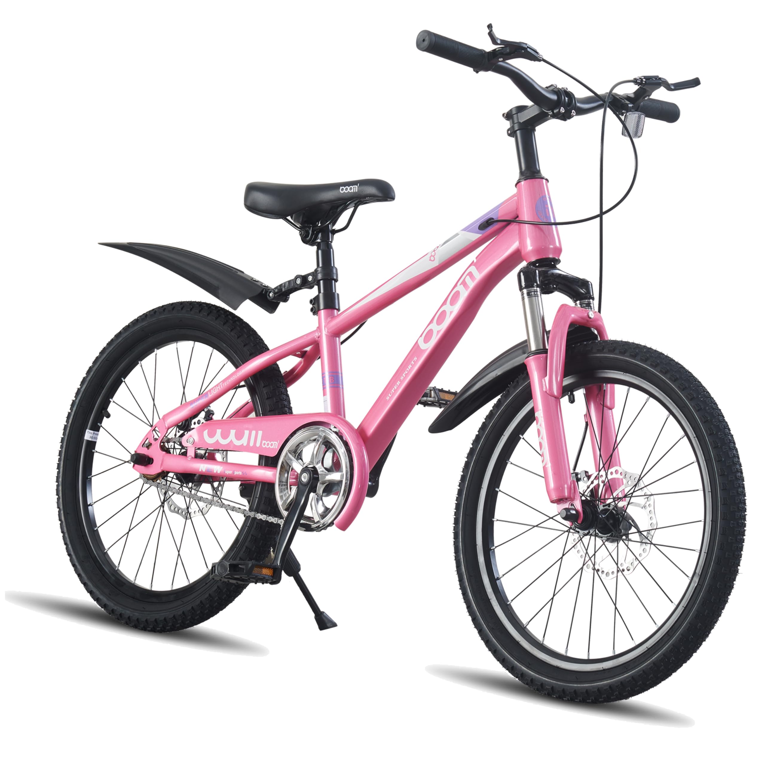 LSLIFE Kids Mountain Bike for Girls, 20 Inch Kids Bicycle for 9-13 Years Old Girl with Shock Absorber Girls Mountain Bicycle with Dual Disc Brake (Pink, 20 Inch)